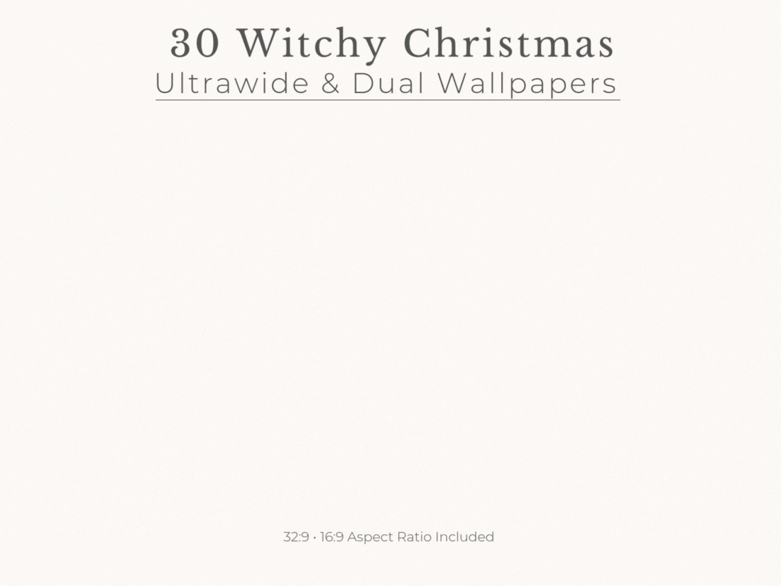 Witchy Christmas wallpaper bundle featuring dark cozy holiday aesthetics.